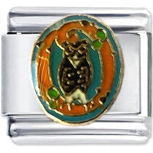 Schakel Bedel - Letter O - Fun Colours - 9mm- Passend op Nomination armband