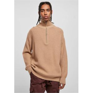 Urban Classics - Oversized Knitted Troyer Pullover/trui - M - Beige
