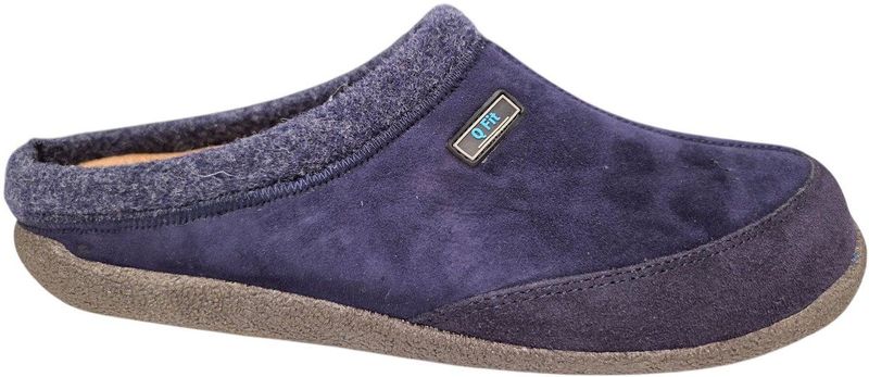 Q Fit Bern 1 Blauwe Suede Open Pantoffels Heren - Blauw - 48