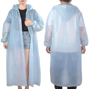 Transparante regenponcho met capuchon en elastische manchet, 2 stuks - Regenbescherming voor dames en heren in de buitenlucht