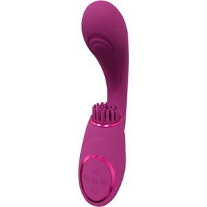 Gen - Triple Motor G-Spot Vibrator with Pulse Wave and Vibrating Bristles - Pink