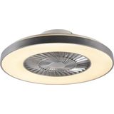 climo - Dimbare LED Plafondventilator met Verlichting | Lamp en Afstandsbediening - 1 lichts - Ø 59 cm - Zilver - Slaapkamer