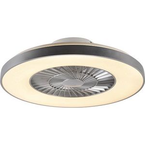 climo - Dimbare LED Plafondventilator met Verlichting | Lamp en Afstandsbediening - 1 lichts - Ø 59 cm - Zilver - Slaapkamer