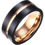 Mendes - Heren Ring - Wolfraam - Roségoudkleurig - 8mm