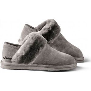 Warme met wol gevoerde leren Fellhof Komfort pantoffels dames grijs, maat 39