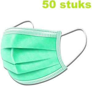 Mondkapjes/Mondmasker 3-laags 50 stuks Groen