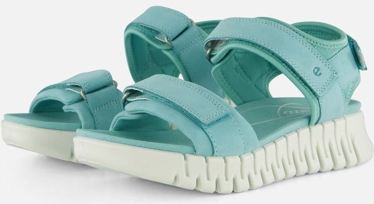 Zomerschoen - Sandaal - Turquoise - Klittenbandsluiting - Plateauhak