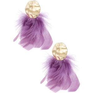 Yehwang Feather Babe oorbellen | Paars