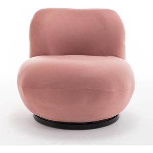 Draai fauteuil Lara velvet oud roze draaibare fauteuil
