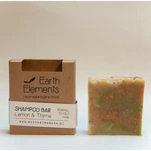 Earth Elements Shampoo Bar Lemon&Tijm droog haar - vegan- zonder parfum