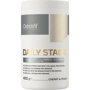 OstroVit - Daily Stack - 400 g - Kersen-Perzik - Collageen - L-glutamine - Creatine - L-leucine - Aminozuren - Supplementen