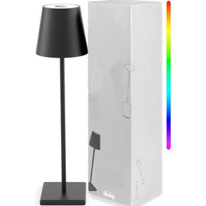 Oplaadbare Tafellamp RGB + Warm Wit - Zwart - RGB - LED - Dimbaar - Oplaadbaar - Bureaulamp - 3W 5500mAh Batterij - Binnen/Buiten - IP54 - Waterdicht