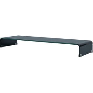 Medina TV-meubel/monitorverhoger zwart 110x30x13 cm glas