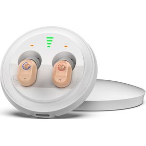 WK - Mini - Digitale Oplaadbare Hoortoestel - Beige - Grote Capaciteit Batterij - 50 Uur