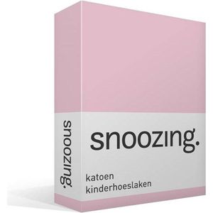 Snoozing - Katoen - Kinderhoeslaken - Ledikant - 60x120 cm - Roze