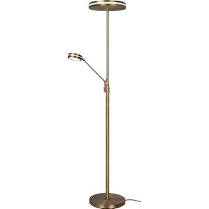 LED Vloerlamp - Trion Franco - 41.5W - Aanpasbare Kleur - Dimbaar - Rond - Oud Brons - Aluminium