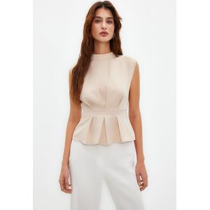 Trendyol Zwarte Mouwloze Geweven Blouse Met Ronde Hals Twoaw23Bz00559