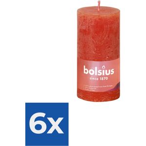 Bolsius Stompkaars Earthy Orange Ø50 mm - Hoogte 10 cm - Oranje - 30 branduren - Voordeelverpakking 6 stuks