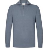 Profuomo - Blauwe Half Zip Pullover - Trui - Heren - Wol