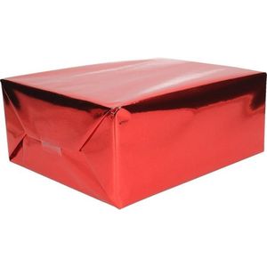 Inpakpapier/cadeaupapier - 400 x 50 cm - metallic rood