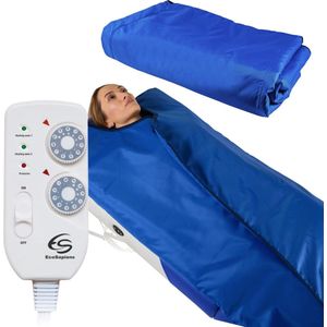 Infrarood Sauna Deken 180 * 220 cm 2 Zone Afstandsbediening Draagbare SPA thuis Infra rode therapie Body Detox Fitness Hot Zweten Anti Ageing Schoonheidsmachine Persoonlijke Sauna Bag