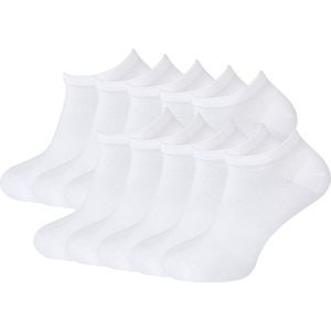 Bamboe Sneakersokken Heren 39 42 Wit - 10 paar - Bamboe Sokken - Heren Sokken - Enkelsokken Heren - Bamboo
