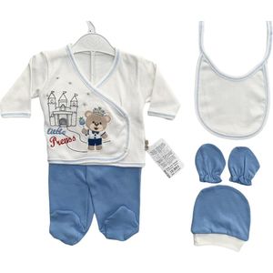 Pasgeboren baby pak 5 delig /blauw/ jongen