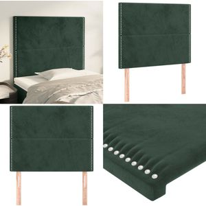 vidaXL Hoofdborden 2 st 100x5x78/88 cm fluweel donkergroen - Hoofdbord - Hoofdborden - Hoofdeinde - Houten Hoofdbord