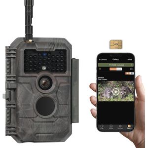 4G LTE Wildcamera met Simkaart en App - 48MP Nachtzicht Bewegingsmelder