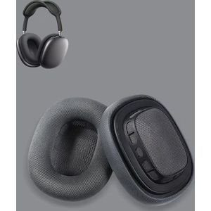 BukkitBow - Oorkussen Set Geschikt voor Apple Airpods Max – Vervangende Koptelefoon Oorkussens / Ear Pads - Memory Foam - Donker Grijs