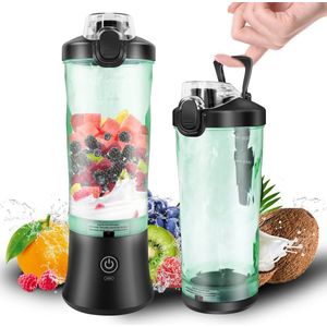 Vihes Draagbare Blender - 600 Ml - USB oplaadbaar - kleine smoothiemixer - reisblender met grote capaciteit - Blend ijs