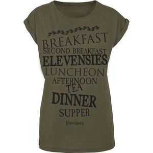 The Lord Of The Rings Shire Food Dames T-shirt - olijf - XS