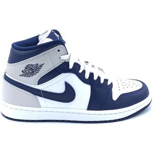 Jordan - Aj1 Mid - Heren Schoenen - Wit - Leer, Synthetisch