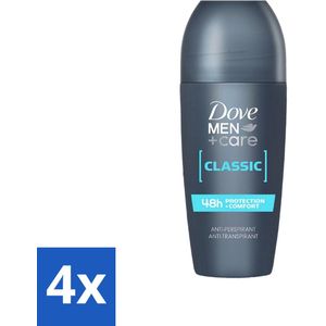 4 x Dove Men+Care - Classic - Deodorant Roll-on - Anti-Transpirant - 50 ml - Antitranspirant - Deodorant - Roll-on - Dove Men+Care - Mannelijke Huid
