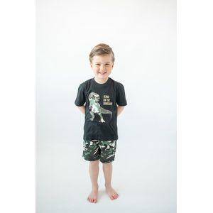 Fun2Wear - Shortama Dino - Zwart - Maat 104 -