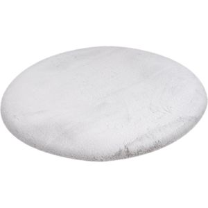 Lalee Heaven - Ronde Vloerkleed - Tapijt – Karpet - Hoogpolig - Superzacht -comfy Fluffy - rabbit fur- 200x200 cm Rond Zilver grijs