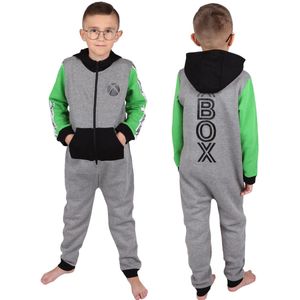 XBOX Eendelige pyjama VOOR GAMER, jumpsuit met capuchon, onesie voor jongens