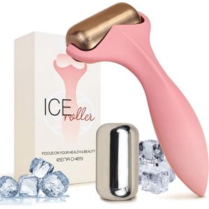 Ice Roller voor Gezicht en Lichaam - 2 Roestvrijstalen Rollen voor Verkoeling, Massagerol voor Heldere Huid en Vermindering van Puffiness