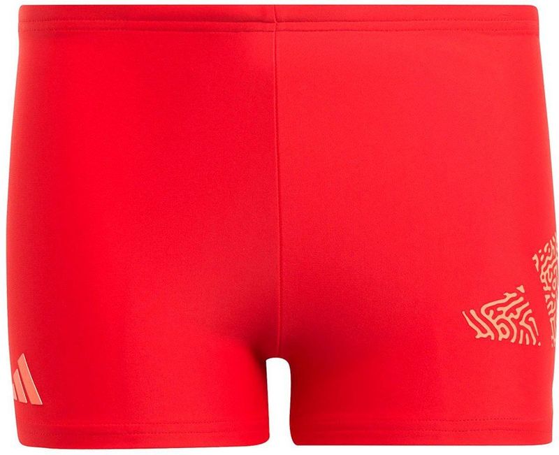 Adidas 3 Bar Log Zwemboxer Rood 12-24 Months Jongens