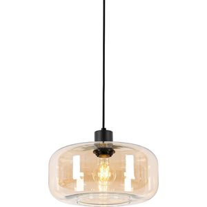 QAZQA bizle - Art Deco Hanglamp - 1 lichts - Ø 28 cm - Beige - Woonkamer | Slaapkamer | Keuken