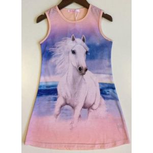 S&C jurk met paard - roze - maat 86/92 (2 jaar)