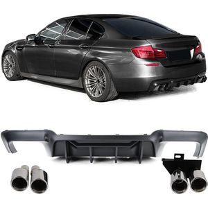 Passend Voor Bmw 5 Serie F10 F11 Uitlaat Ronde Chrome Uitlaat Sierstukken Mat Zwart Diffuser 520 523 525 528 530