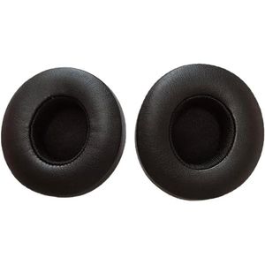 Oorkussens voor draadloze hoofdtelefoon, zacht eiwitleer in zwart | Vervangende oorkussens voor comfortabele luisterervaring | Compatibel met Beats Solo 2 en Solo 3