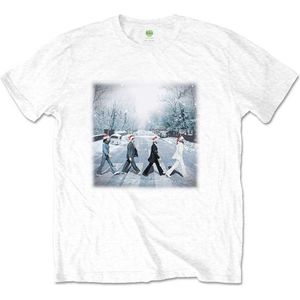The Beatles - Abbey Christmas Heren T-shirt - S - Wit