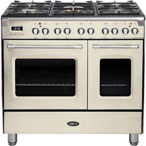 BORETTI CFBG902OW3 Gasfornuis 90cm, 5 branders incl. Dual Fuel, Dubbele oven 70+45L, OW