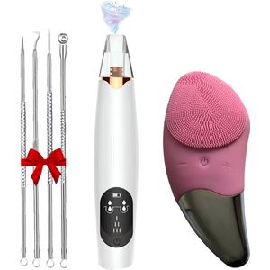 Blackhead Remover - Gezichtsreiniger - Inclusief Gezicht Borstel en comedonenlepel - Mee eters Verwijderen - Poriënreiniger - 3 Opzetstukken