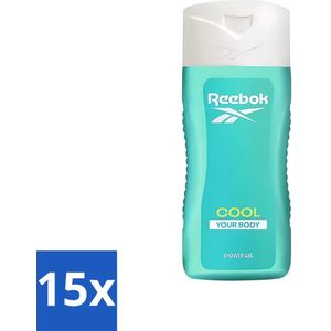 15 x Reebok - Cool Your Body - Douchegel - 400 ml - Vegan Douchegel - Reebok Douchegel