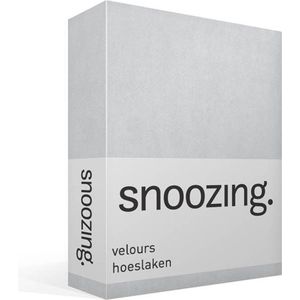 Snoozing velours hoeslaken - Eenpersoons - Grijs