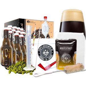 SIMPELBROUWEN® - Compleet Stout - Bierbrouwpakket - Zelf bier brouwen pakket - Startpakket - Gadgets Mannen - Cadeau - Cadeau voor Mannen en Vrouwen - Bier - Verjaardag - Cadeau voor man - Verjaardag Cadeau Mannen