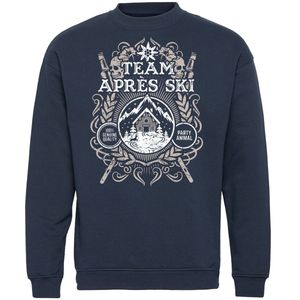 Sweater Team Apres Ski Print | Apres Ski Verkleedkleren | Ski Pully Heren | Foute Party Ski Trui | Navy | maat XS